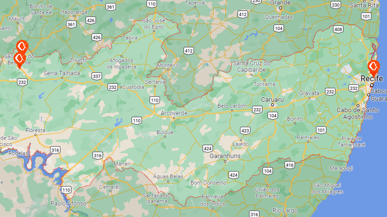 Mapa Pernambuco